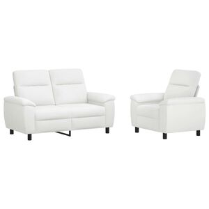 vidaXL Bankstel 2 pcs Wit Stof