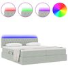 vidaXL Bed met LED-striplichten Lichtgrijs 200 x 200 cm Fluweel