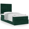 vidaXL Ottoman bed met matrassen 90x200cm fluweel donkergroen