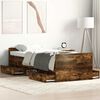 vidaXL Bedframe met hoofd- en voeteneinde gerookt eikenkleur 90x190 cm