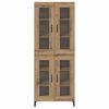 vidaXL Highboard Artisan Eiken 69,5 x 34 x 180 cm Bewerkt hout