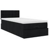 vidaXL Bed poef met matras en LED's 80x200 cm stof zwart