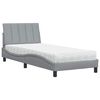 vidaXL Bed met matras "Hanko" stof lichtgrijs 90x200 cm