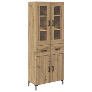 vidaXL Hoge kast met lade 2 pcs Artisan Eiken Bewerkt hout