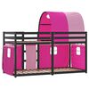 vidaXL Stapelbed met gordijnen 80x200 cm grenenhout roze