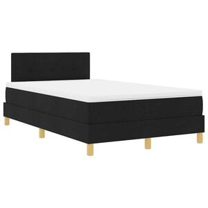 vidaXL LED Box Spring Bed met hoofdeinde Zwart 120 x 200 cm Stof