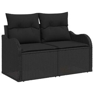 vidaXL Tuin Sofa Set met opslag 10 pcs Zwart poly rattan