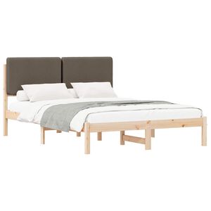 vidaXL Bedframe met Gevoerd Hoofdgedeelte Taupe 150 x 200 cm
