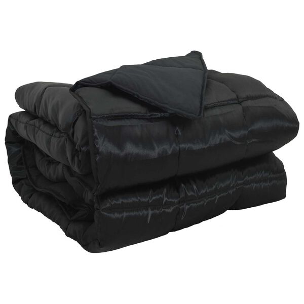 vidaXL Vol jaar dekbed Zwart 240 x 260 cm Satijn en Microfiber