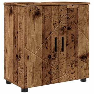 vidaXL Badkamer Kast Oud Hout 61 x 35 x 64 cm Bewerkt hout, Metaal