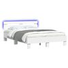 vidaXL Bedframe met LED-stripverlichting Wit 137 x 190 cm Bewerkt hout