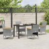 vidaXL Tuin eettafelset met kussen 5 pcs Grijs poly rattan
