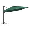 vidaXL Zweefparasol met LED en aluminium paal 400x300 cm groen