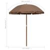 vidaXL Parasol met stalen paal 180 cm taupe