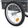 vidaXL Fietstrailer met inklapbare transportbox 50 L 150 kg grijs