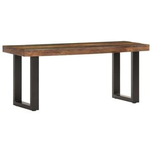 vidaXL Bankje 110 cm massief gerecycled hout en staal