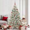 vidaXL Kunstkerstboom met 300 LED Groen en Wit 180 cm PVC en Metaal