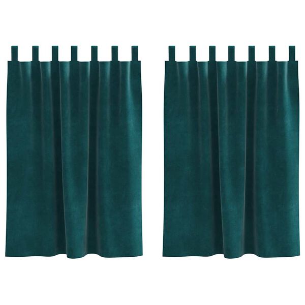 vidaXL Verduisterende gordijnen 2 pcs Donkergroen 140 x 140 cm Fluweel
