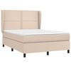 vidaXL Boxspring met matras kunstleer cappuccinokleurig 140x200 cm