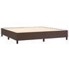 vidaXL Boxspring met matras kunstleer bruin 200x200 cm