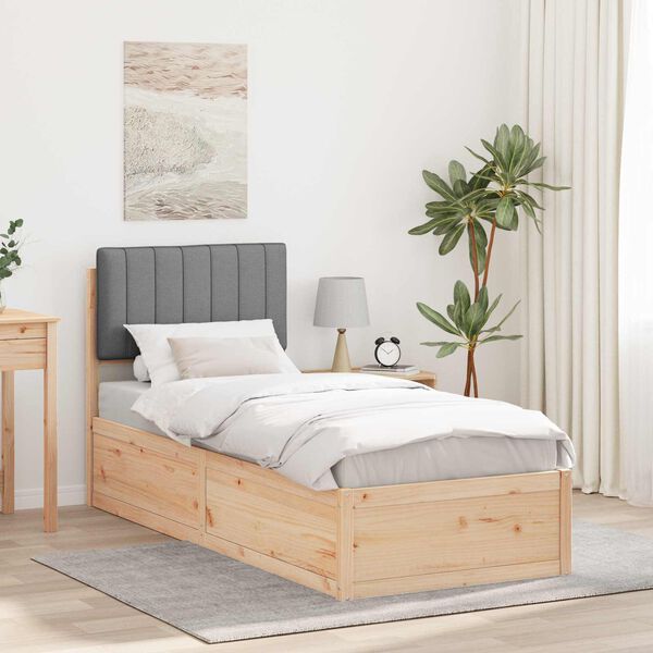 vidaXL Bedframe met Gevoerd Hoofdgedeelte Lichtgrijs 80 x 200 cm