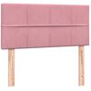 vidaXL Boxspring met matras en LED fluweel roze 80x210 cm