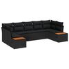 vidaXL Tuin Sofa Set 7 st Zwart poly rattan