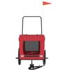 vidaXL Hondenfietstrailer oxford stof en ijzer rood en zwart