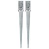 vidaXL Grondpinnen 2 st 8x8x76 cm gegalvaniseerd staal zilverkleurig
