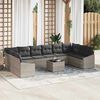 vidaXL Tuin Sofa Set 11 pcs Lichtgrijs Poly riet