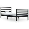 vidaXL Bedframe massief grenenhout zwart 100x200 cm
