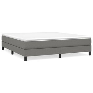 vidaXL Boxspring bed stof donkergrijs 180x200 cm