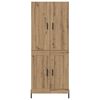 vidaXL Highboard Artisan Eiken 69,5 x 34 x 180 cm Bewerkt hout