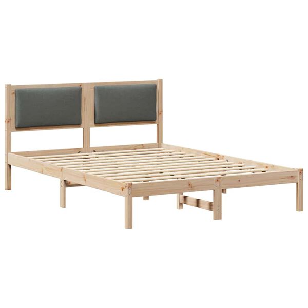 vidaXL Bedframe Donkergrijs 160 x 200 cm Massief grenenhout