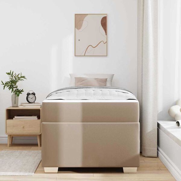 vidaXL Bedframe met matras Cappuccino 100 x 200 cm Stof