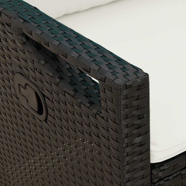 vidaXL Tuinbank Zwart en Cr&egrave;me 105 x 60 x 112 cm Staal en Polyester