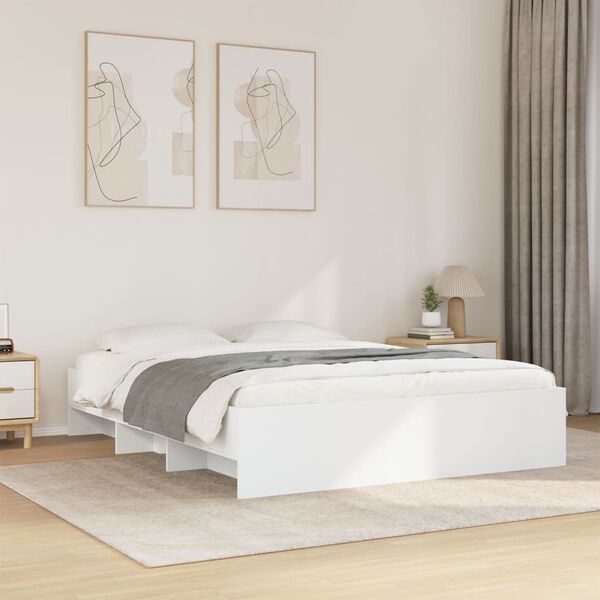 vidaXL Bedframe zonder matras 160x200 cm spaanplaat wit