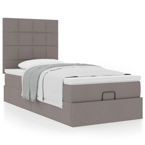vidaXL Ottoman bed met matras 80x200cm stof taupe