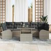 vidaXL Tuin Sofa Set met kussen 8 pcs Lichtgrijs Poly Rattan