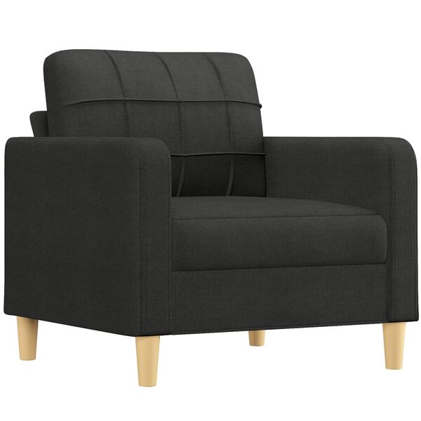 vidaXL Fauteuil met voetenbank 60 cm stof zwart
