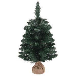 vidaXL Kunstkerstboom met verlichting en standaard 60 cm PVC groen
