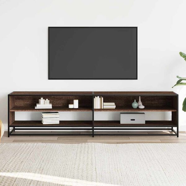 vidaXL Tv-meubel 180,5x40x46 cm bewerkt hout bruin eikenkleurig