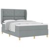 vidaXL Boxspringbed met hoofdeinde Lichtgrijs 200 x 160 cm Stof