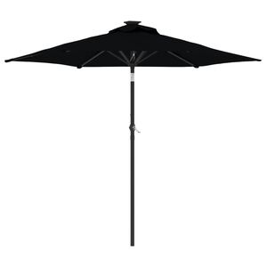 vidaXL Parasol met stalen paal 225x225x212 cm zwart