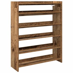 vidaXL Schoenenrek 80x25x100 cm bewerkt hout oud houtkleurig