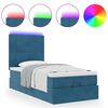 vidaXL Ottoman bed met matrassen en LED's 90x200cm fluweel donkerblauw