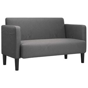 vidaXL Loveseat bank 109 cm corduroy stof donkergrijs