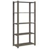 vidaXL Opbergrek 5-laags 80x38x170 cm massief grenenhout grijs