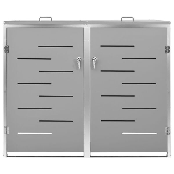 vidaXL Containerberging dubbel 138x77,5x112,5 cm roestvrij staal
