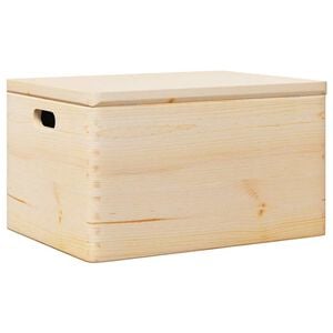 vidaXL Houten kist met deksel&handvatten 40x30x23cm massief grenenhout
